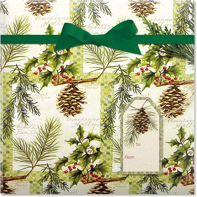 Current Botanical Windows Christmas Rolled Wrapping Paper - Premium Jumbo 23-Inch x 32-Foot Gift ... | Amazon (US)