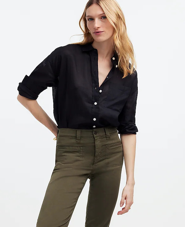 Kick Out Crop Pants in Garment-Dyed Sateen | Madewell