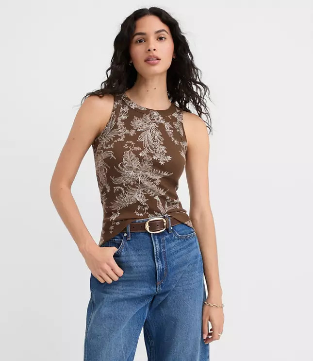Floral Toile Perfect Tank | LOFT