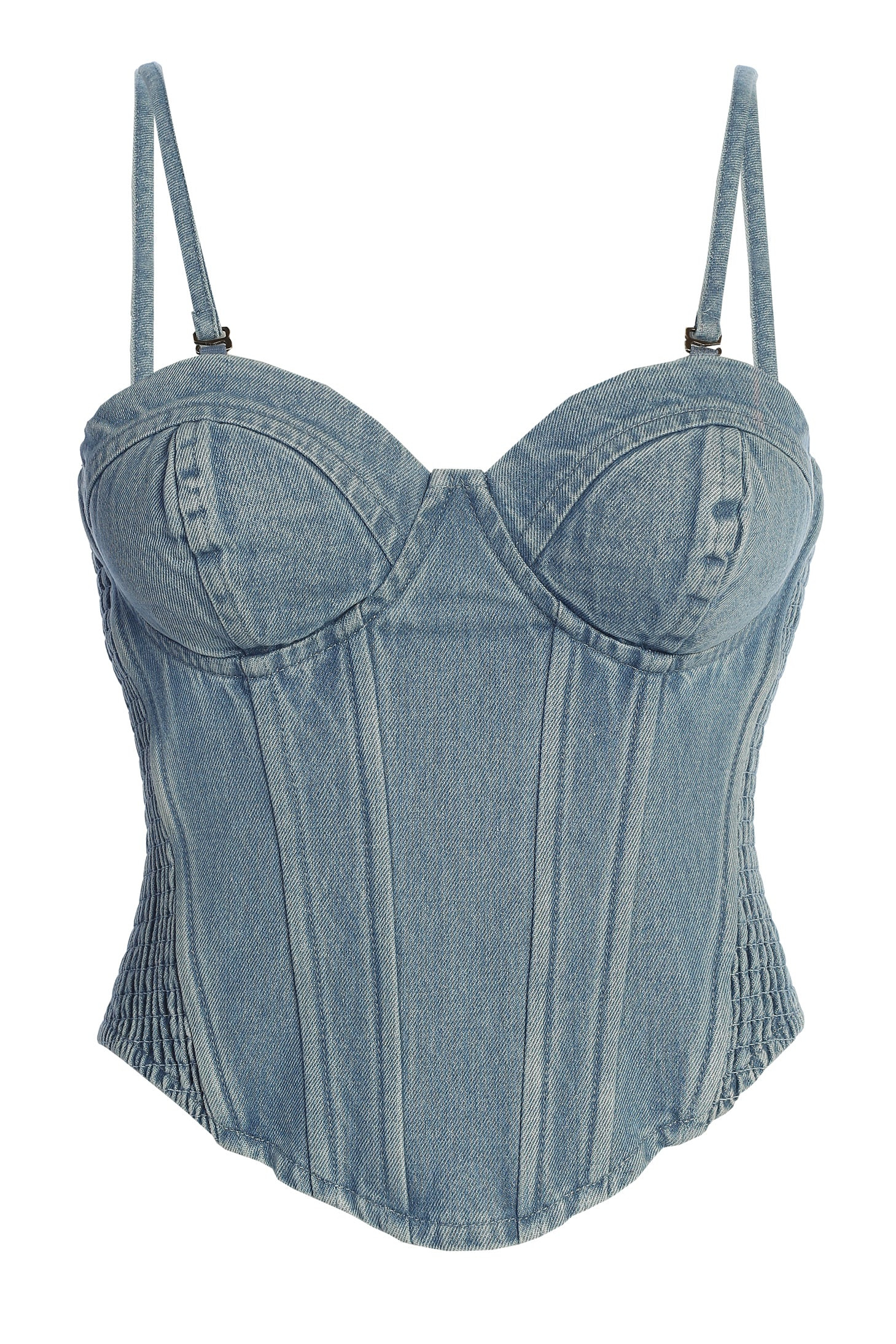 Medium Wash Denim Marsella Sweetheart Corset | JLUXLABEL