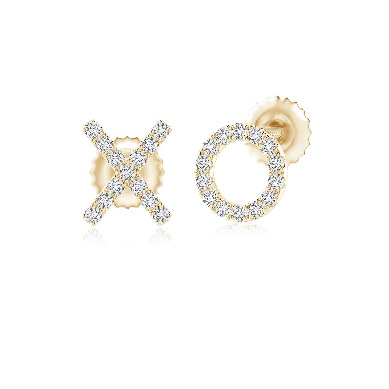 Pave-Set Diamond XO Stud Earrings | Angara | Angara US