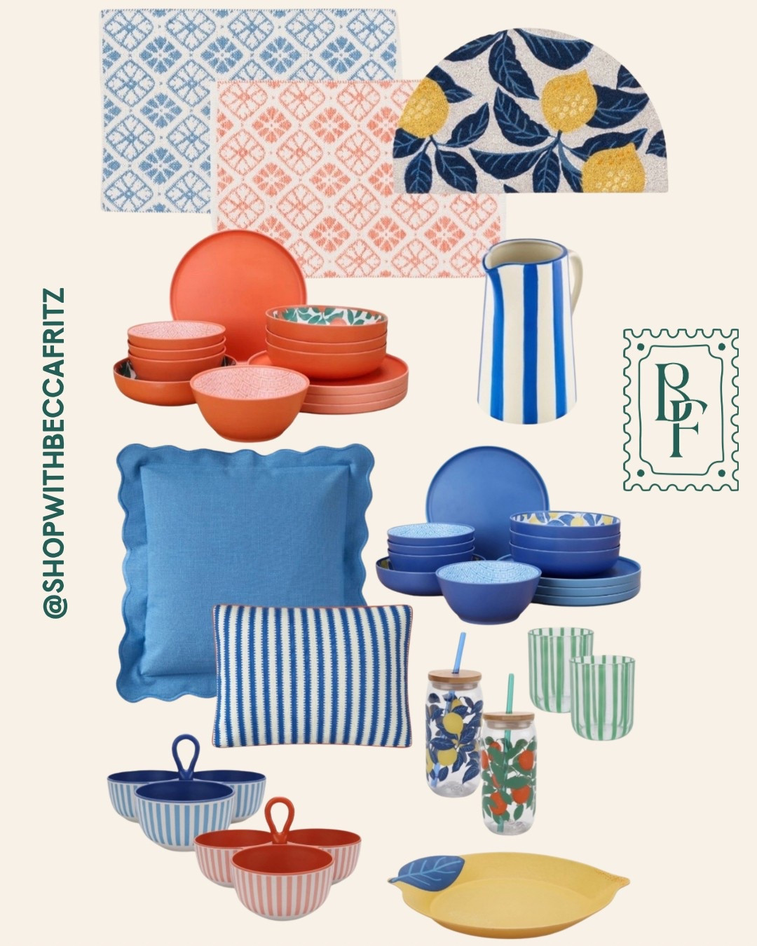 OBSESSED with this vibrant new collection from Becky G & Alejandra! 🍋💙🍊
Bright, bold, and full of summer charm—perfect for your next backyard bash, poolside hang, or casual dinner party.

Linked everything from the scalloped pillows to the striped serveware and citrusy drinkware! So good, y’all.

🔗 Shop it all in my LTK!
#LTKHome #LTKFindsUnder50 #LTKSummer #BeccaFritzFinds #BeckyGAlejandra #TargetFinds #SummerEntertaining #ColorfulStyle

#LTKSeasonal #LTKSummerEdit #LTKHome
