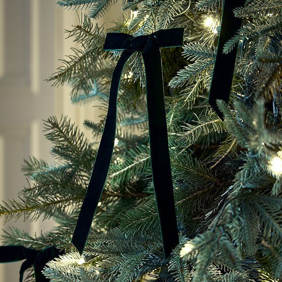 Velvet Bow Ornament, Green | West Elm (US)