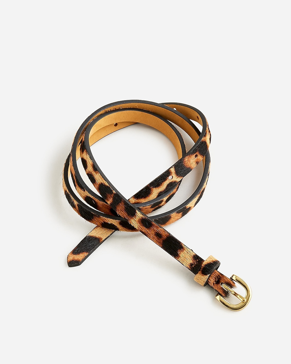 Skinny calf hair belt in leopard | J. Crew US