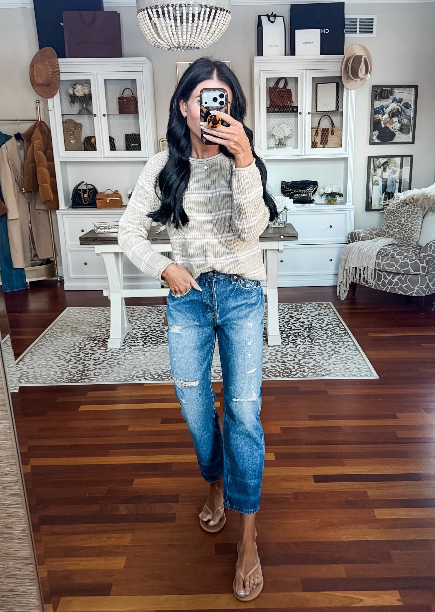 Love this striped sweater too
Small sweater 
0 denim 

#LTKmomlife #LTKOver40 #LTKootd