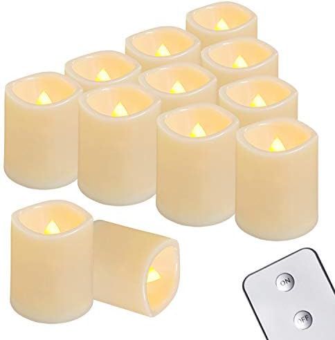 Homemory Flameless Votive Candles with Remote, 12Pack Flickering Battery Operated LED Tealight Ca... | Amazon (US)