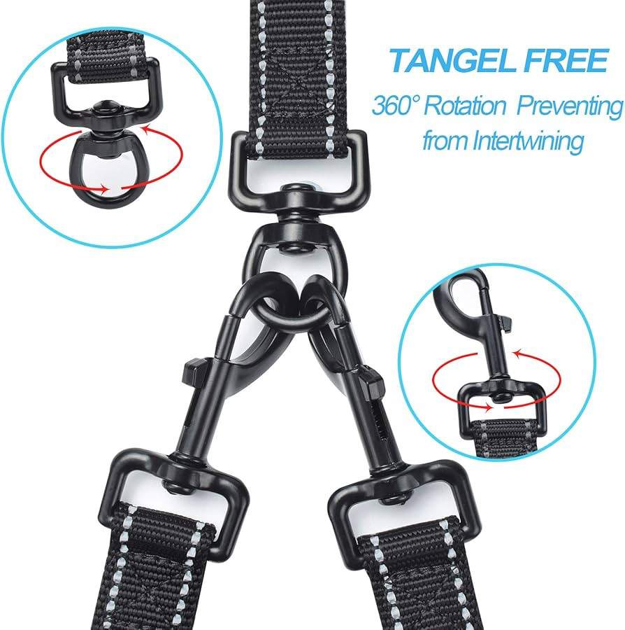 PetBonus Double Dog Leash, No Tangle Dual Leash, Reflective Walking Training Lead, 4 Comfortable ... | Amazon (US)