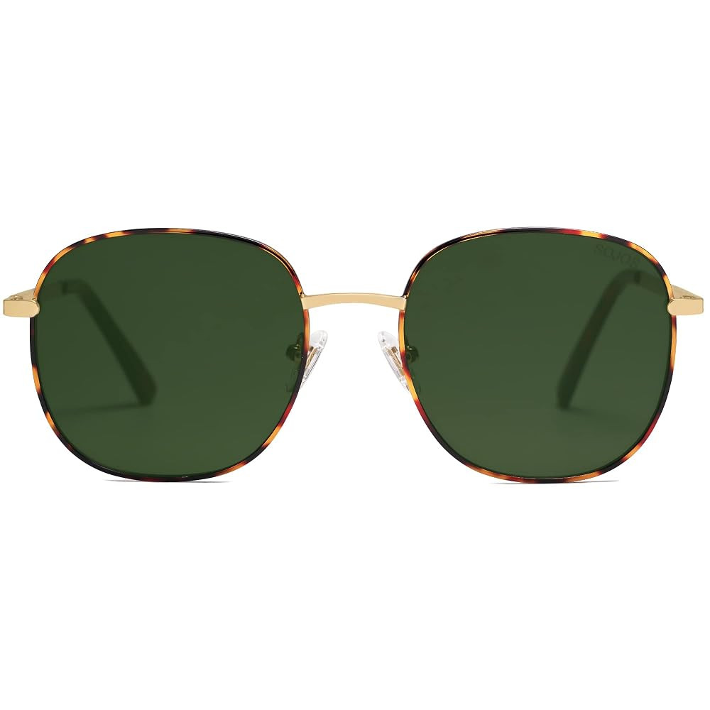SOJOS Classic Trendy Square Sunglasses for Women Men Cute Big Frame Gold Shades SJ1137 | Amazon (US)