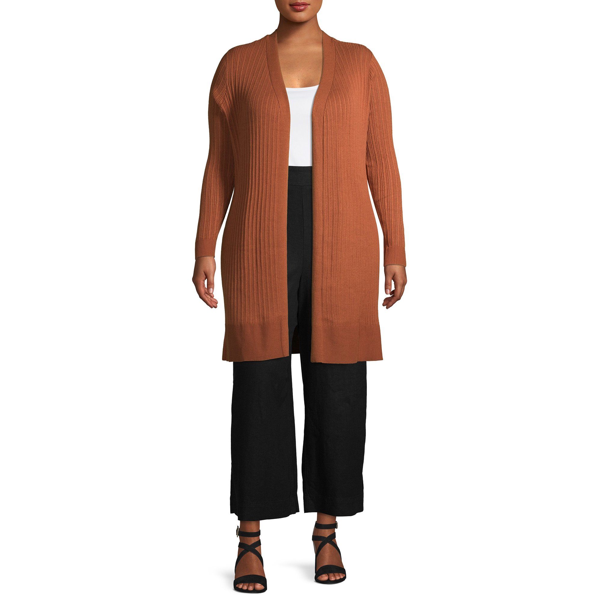 Terra and Sky Women's Plus Size Pointelle Cardigan | Walmart (US)