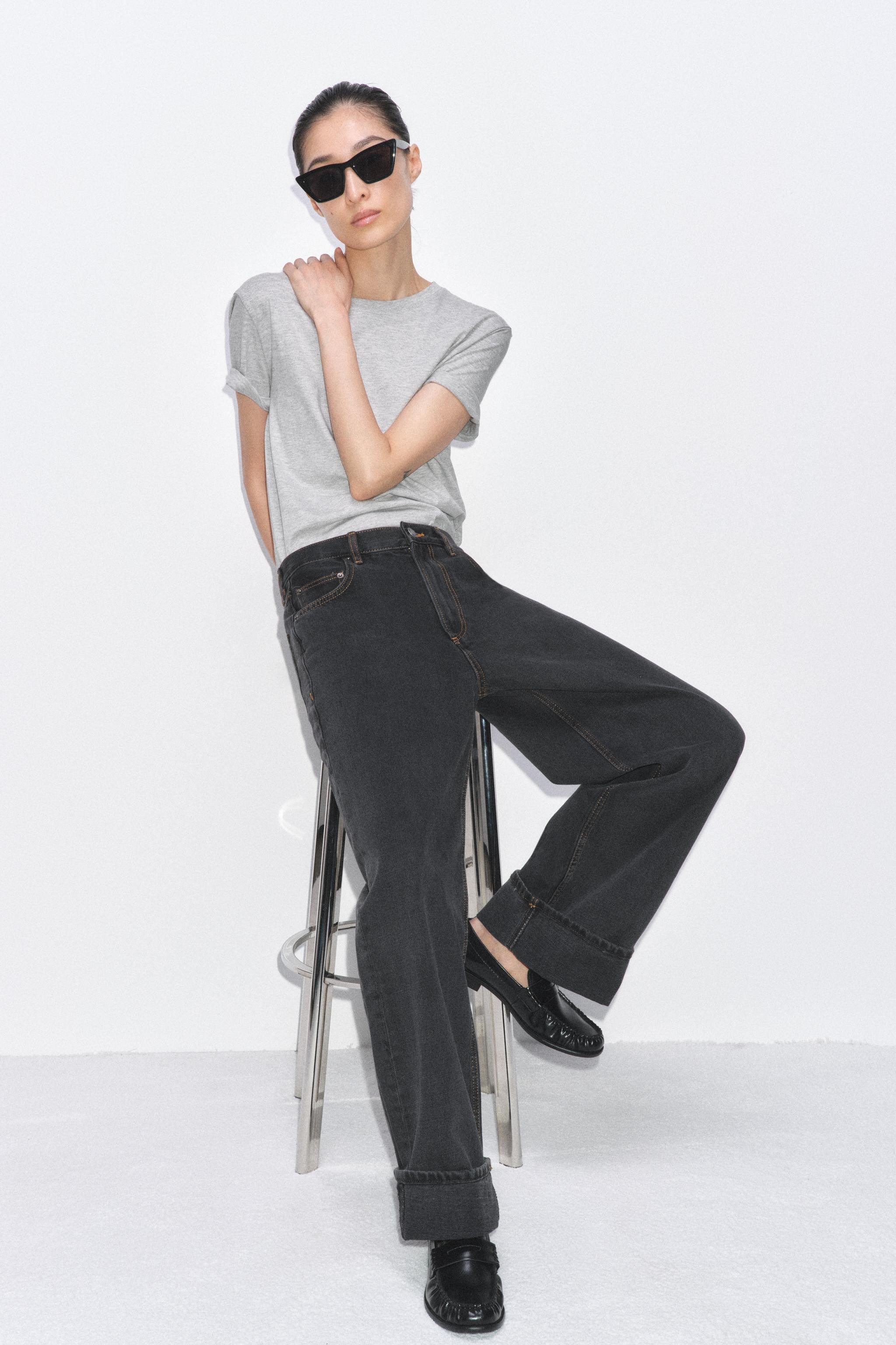 ZW COLLECTION BAGGY MID-WAIST JEANS | Zara UK