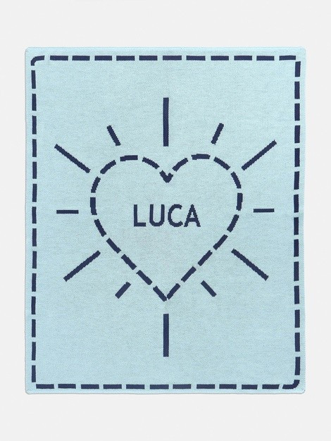 Wild At Heart Kids' Blanket - Light Blue / Navy | BaubleBar (US)