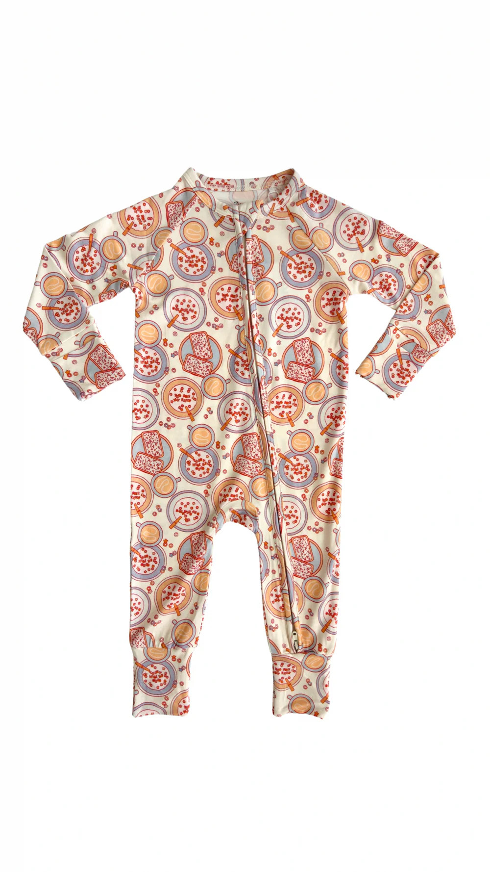 Blue Cereal Zipper Romper | In My Jammers