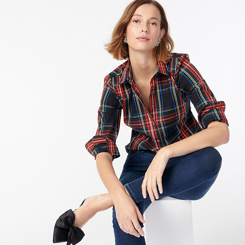 Slim stretch perfect shirt in Stewart tartan | J. Crew US