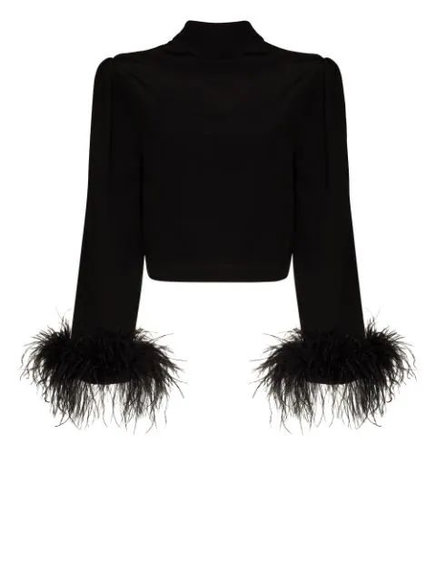 Addison feather-embellished top | Farfetch (US)