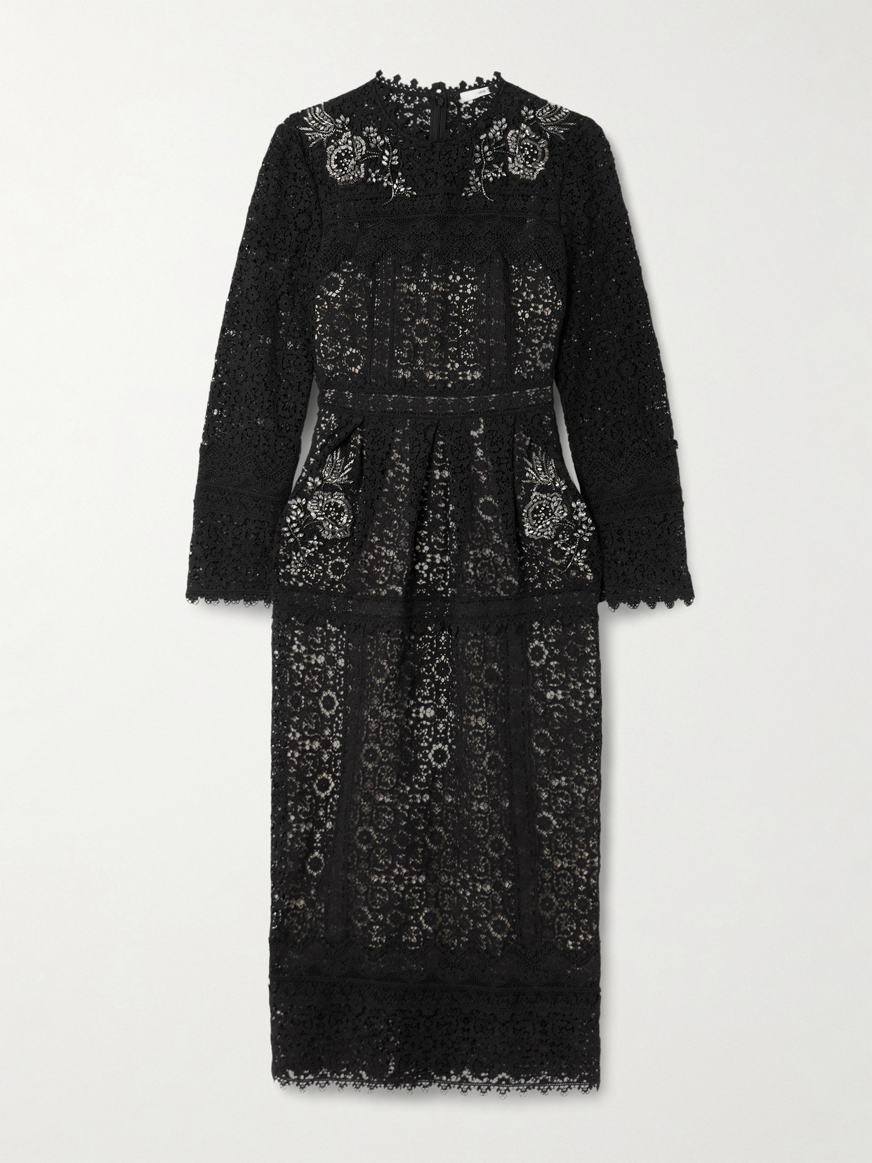 Erdem - Crystal-embellished Cotton Guipure Lace Midi Dress - Black | NET-A-PORTER (US)