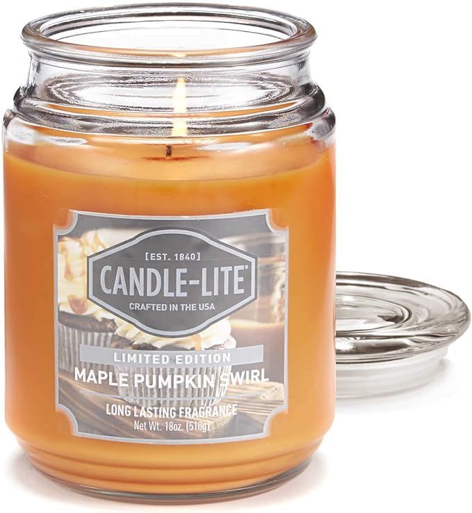 Candle-lite ® Große Duftkerze im Glas mit Deckel - Maple Pumpkin Swirl (510g) - süßlicher Kü... | Amazon (DE)