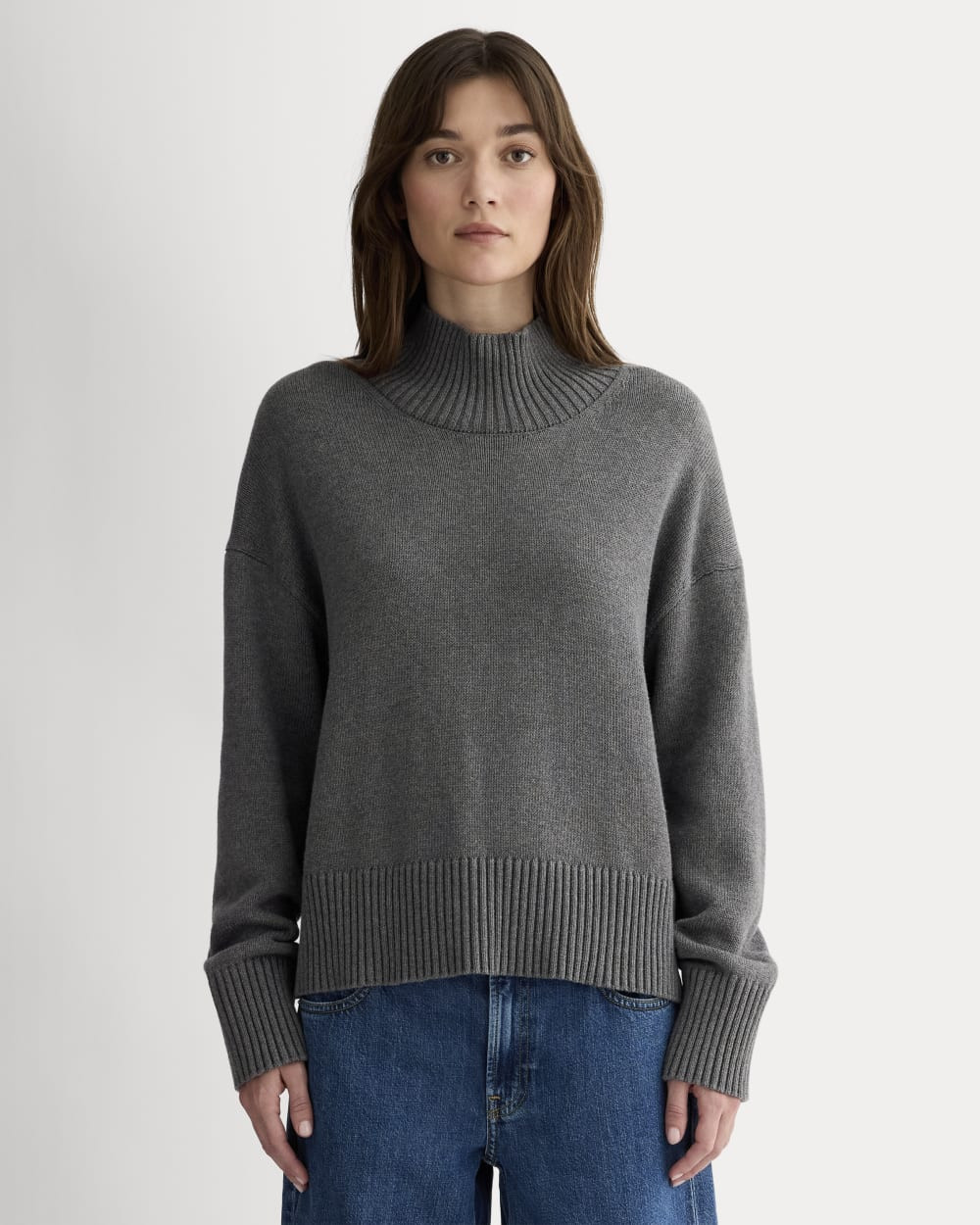 The Boxy Turtleneck in Everyday Cotton | Heathered Charcoal | Everlane