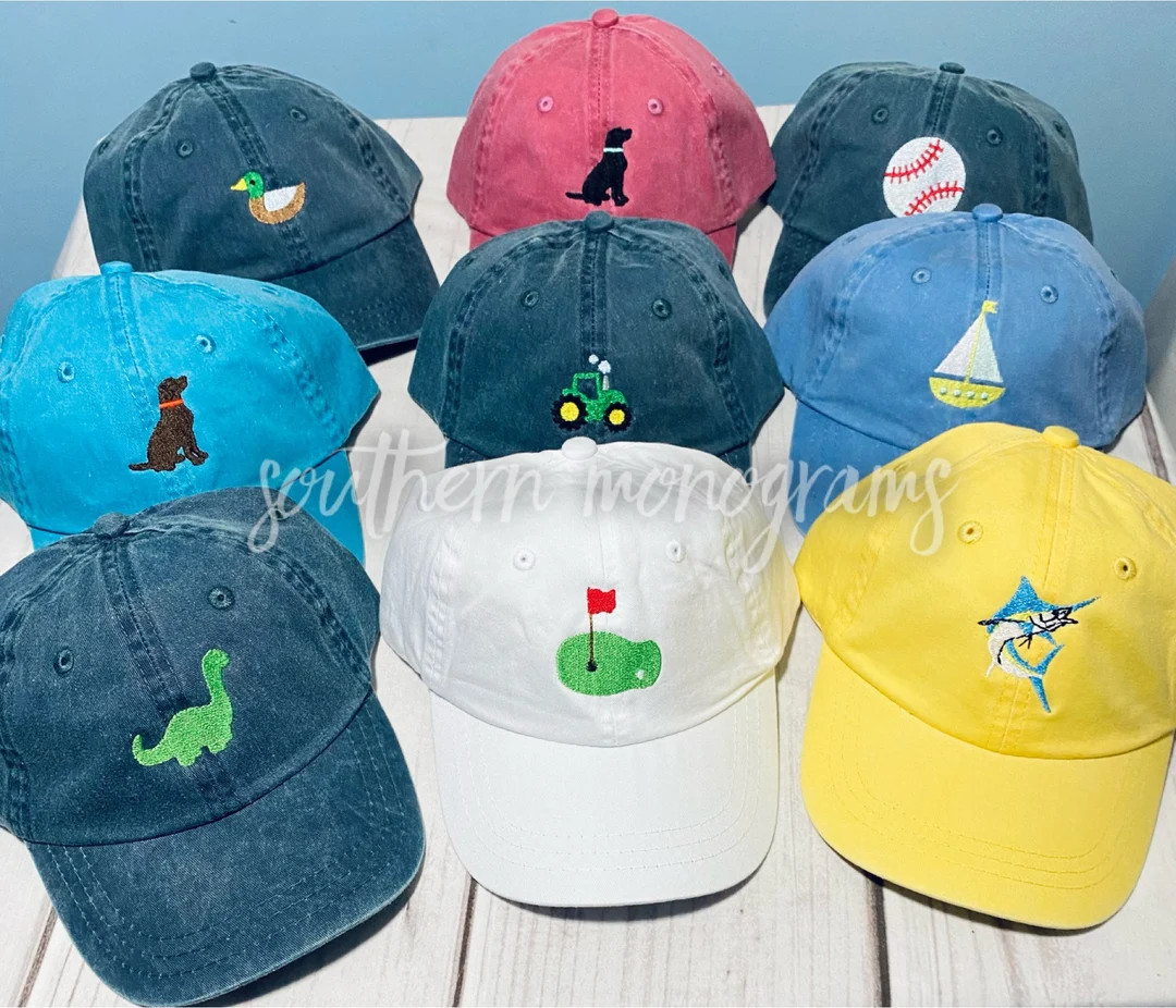Personalized Baseball Cap Toddler Youth Kids Hat Mallard Duck, Tractor, Marlin, Golf, Baseball, D... | Etsy (US)