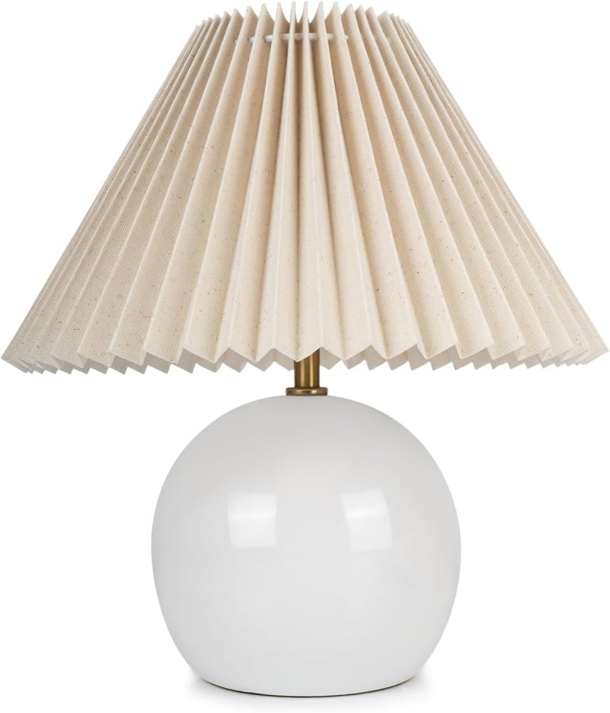 Small Pleated Table Lamp, Bedside Lamps for Nightstand, Modern Lamp for Bedroom Home Office Decor... | Amazon (US)