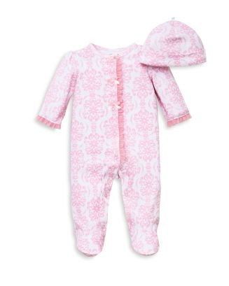 Little Me Girls' Damask Print Footie & Hat Set - Baby  | Bloomingdale's Kids | Bloomingdale's (US)