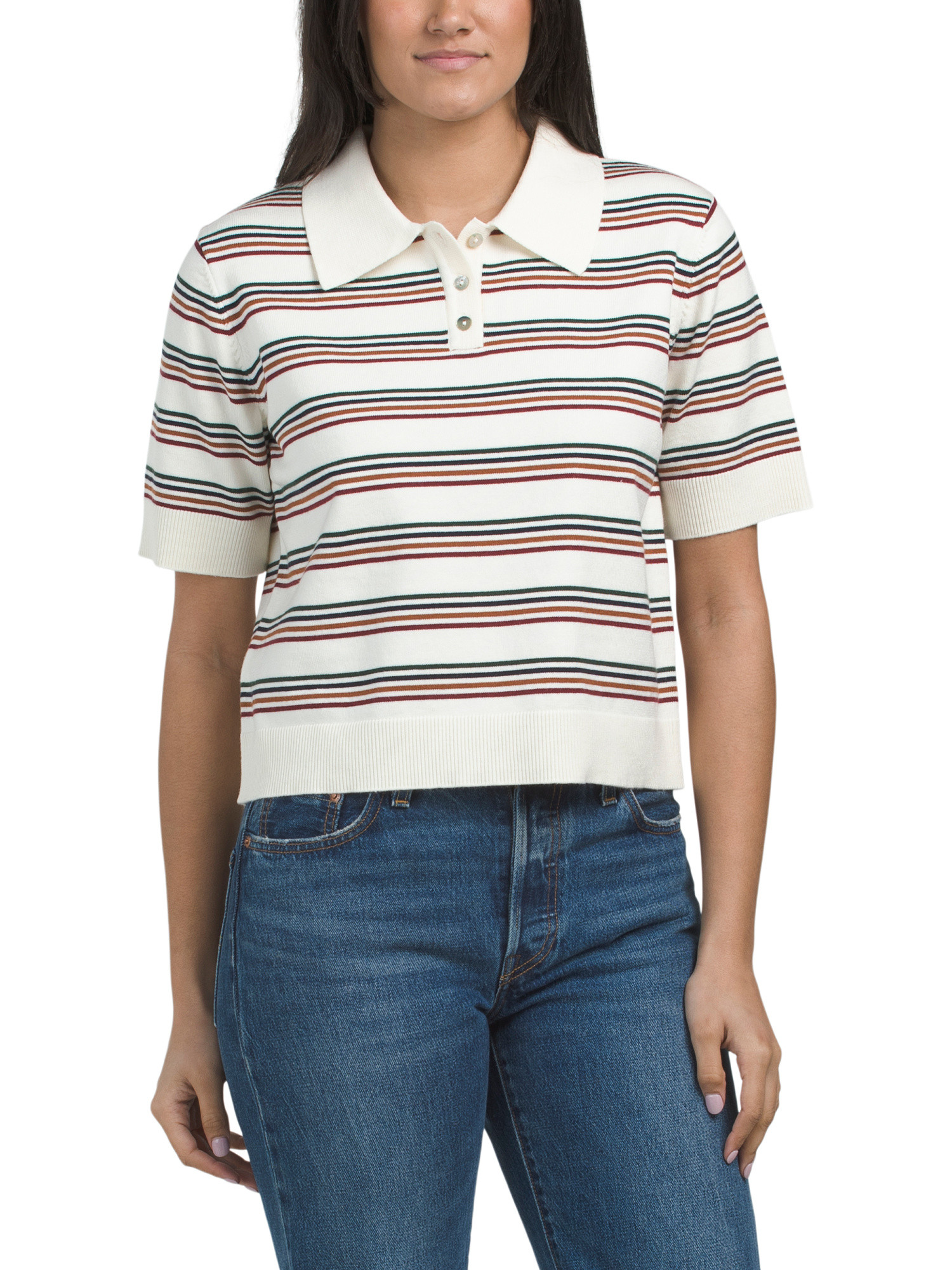 Striped Knit Polo | TJ Maxx
