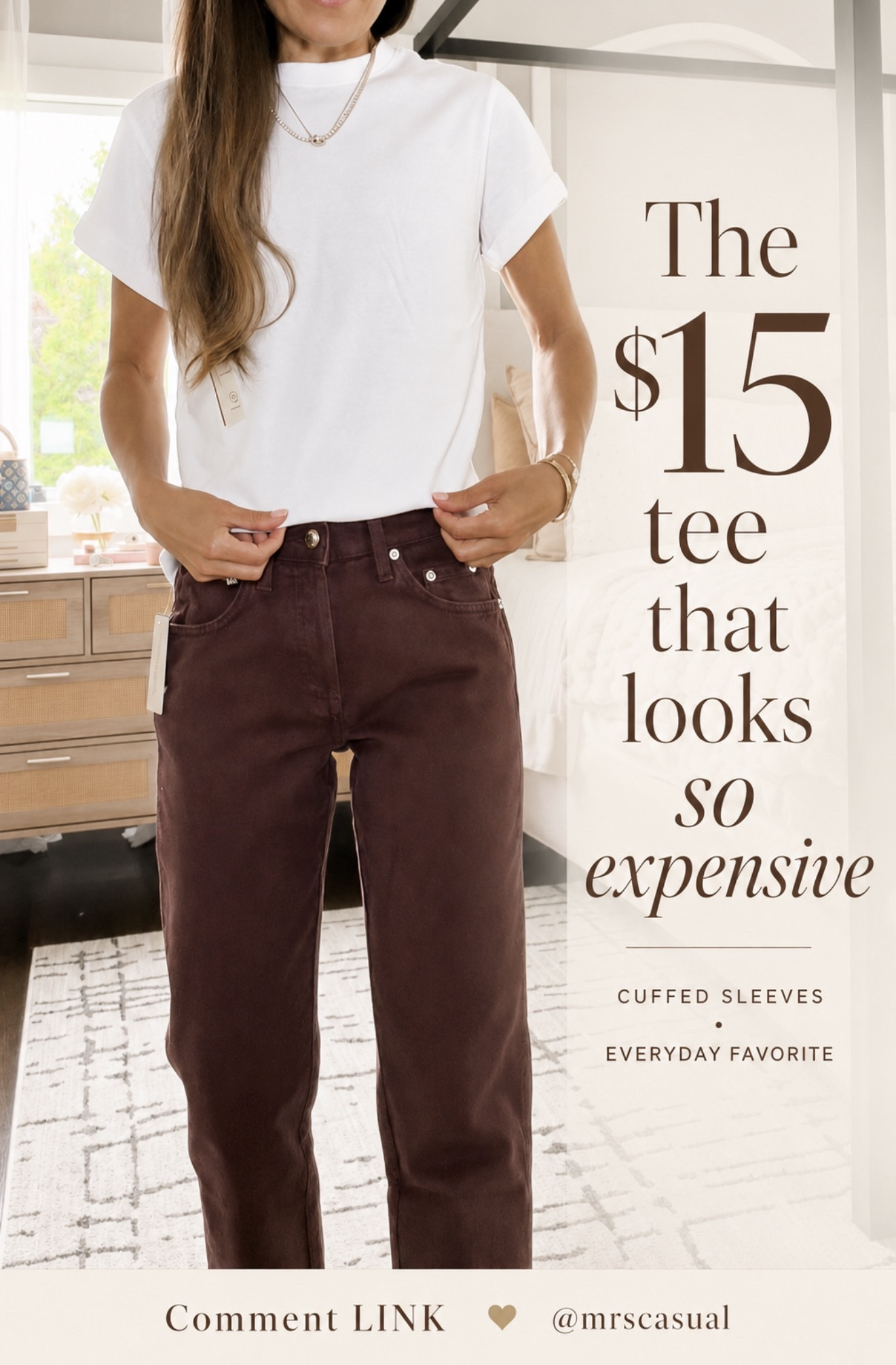 This $15 Target tee is giving expensive 🤎 The cuffed sleeves make a simple jeans-and-tee outfit feel so much more put together. Such a GOOD basic!

Comment LINK and I’ll send you the details!

#LTKSeasonal #LTKOver40 #LTKgrwm
