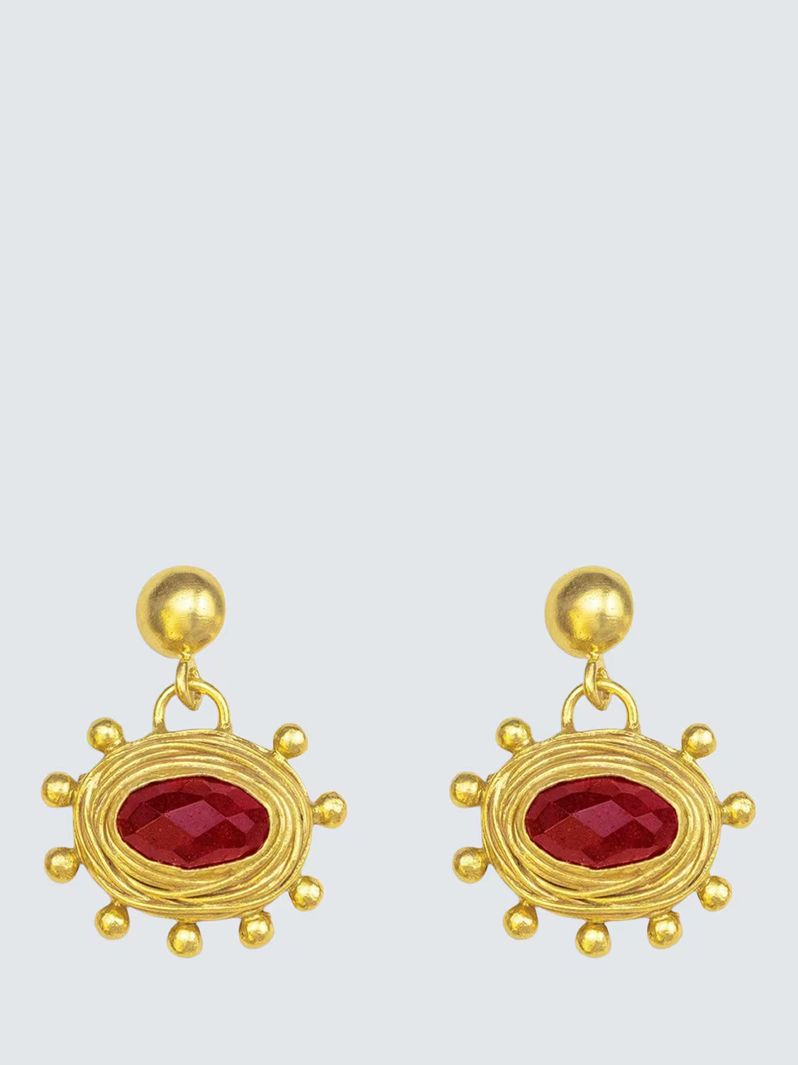 Ottoman Hands Zand Ruby Drop Earrings, Gold | John Lewis (UK)