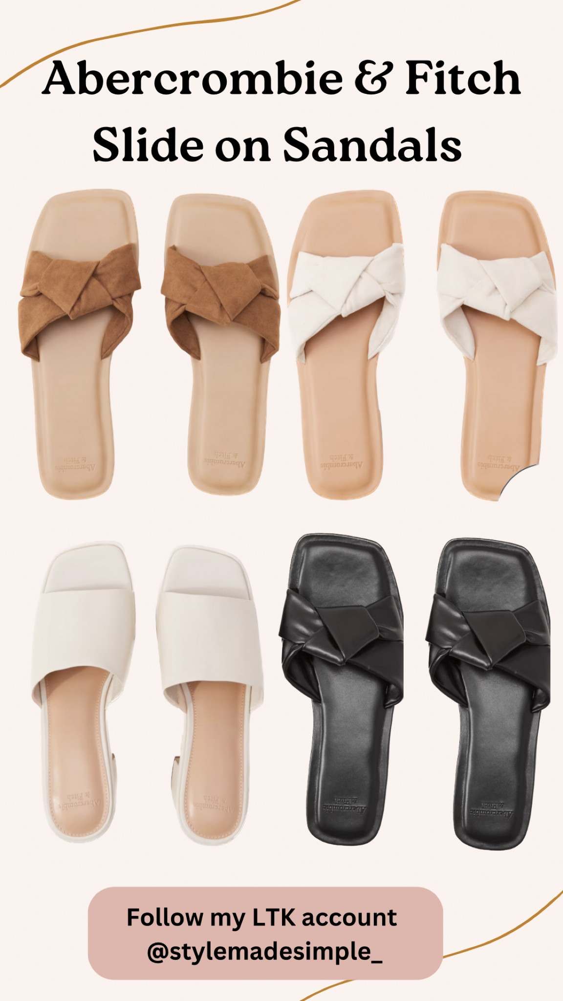 Vacation/ spring break sandals Abercrombie slide on sandals 👡 
#sandals #slidesandals #vacationshoes #abercrombieandfitch 

#LTKshoecrush #LTKunder100 #LTKtravel