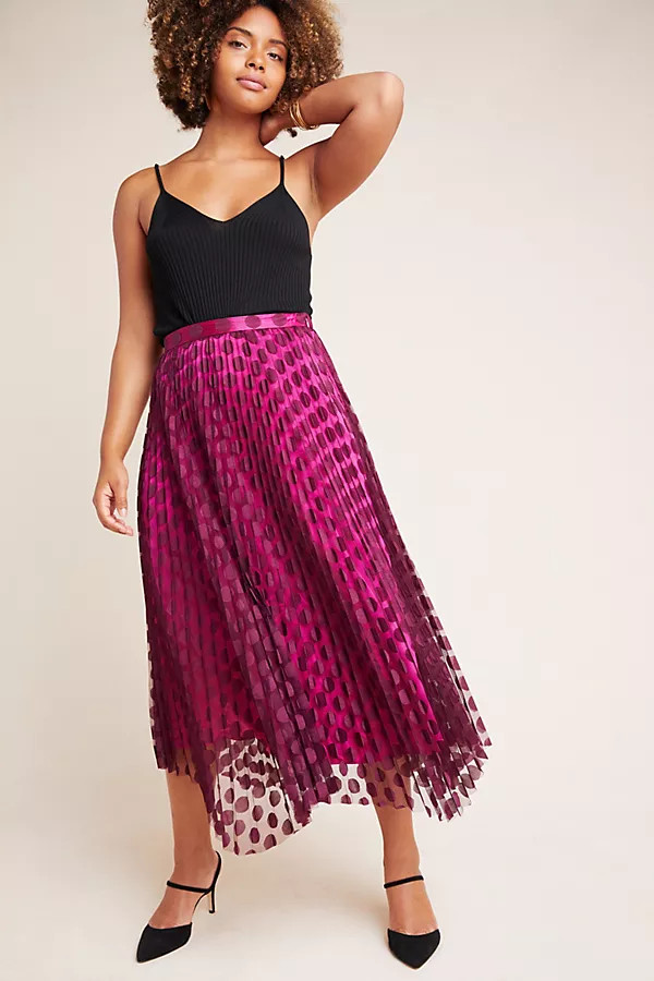 Phoebe Pleated Midi Skirt | Anthropologie (US)