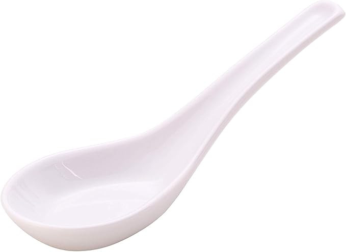 Nethan by MinhLong Premium Porcelain Ceramic Soup Spoon - 5.12 Inches (6 spoons, Plain White) | Amazon (US)