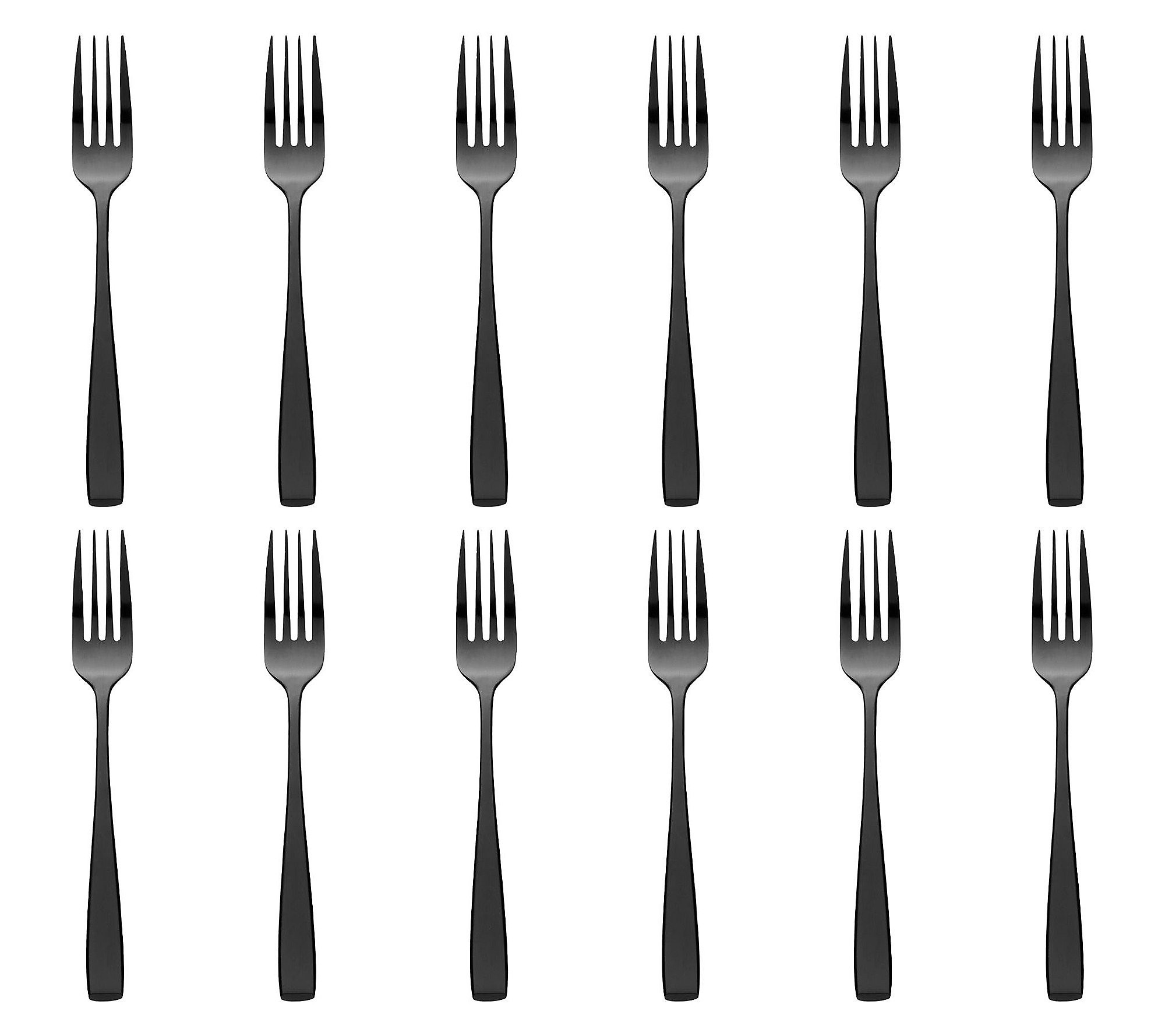 Godinger Set of 12 Chisel Matte Black 18/0 SS Dinner Forks | QVC