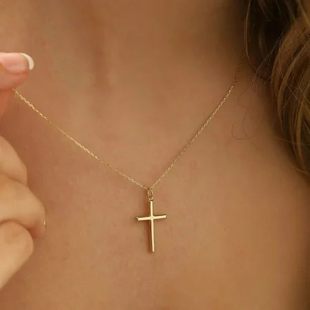 Turandoss 14K Gold Plated Dainty Tiny Cross Pendant Necklace for Women Faith Jewelry Trendy Personalized Teacher Appreciation Mothers Day Graduation Gifts for Her Mom Kids Teen Girls Wife Ideas | Walmart (US)