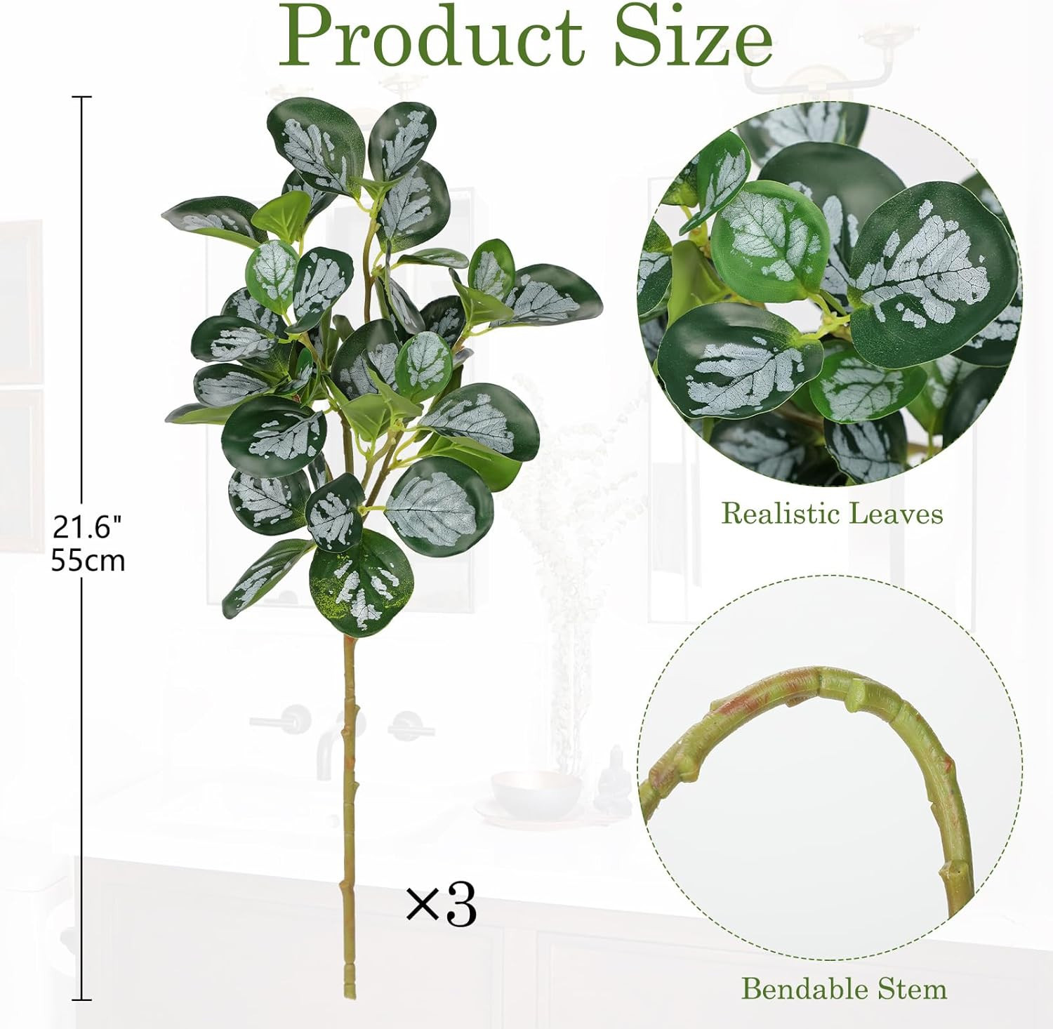 Briful Fake Plants Branches Real Touch Faux Greenery Stems for Vase, Set of 3 Spring Summer Artif... | Amazon (US)