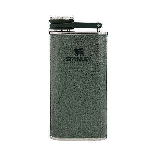 Stanley Classic Easy Fill Wide Mouth Flask 8 oz | Leakproof Hip Flask | Hinge Connected Never Lose Cap | Insulated Stainless Steel Liquor Container | BPA-Free | Hammertone Green | Amazon (US)