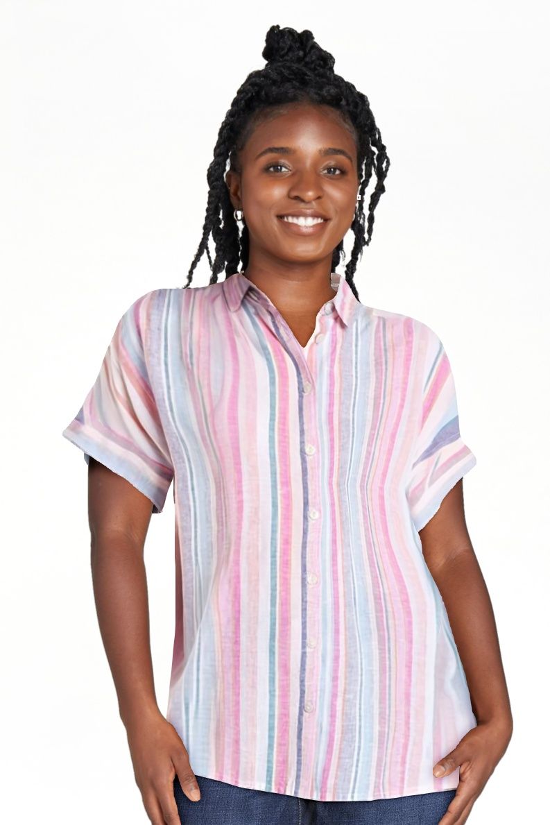 Time and Tru Women's Roll Cuff Shirt - Walmart.com | Walmart (US)