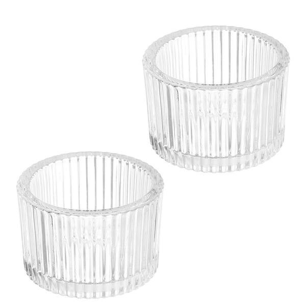 2 Pcs Tea Light Candle Holder Glass Candle Holders - Bed Bath & Beyond - 40701382 | Bed Bath & Beyond