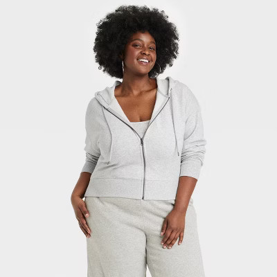 Women's Cropped Full Zip Hoodie Sweatshirt - Universal Thread™ | Target