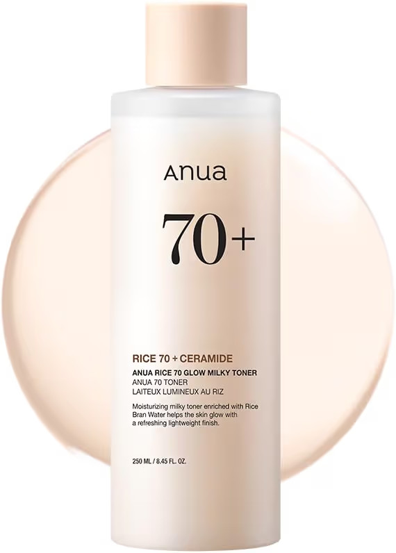 ANUA Rice 70 Glow Milky Toner, for Glass Skin, Rice Water, Niacinamide, Ceramides, Panthenol, Fra... | Amazon (US)