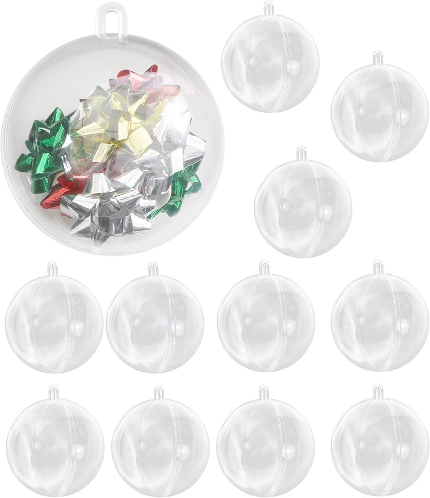 Iconikal Fillable Craft Clear Plastic Ball Ornament, 12-Pack (2.75-Inch (7cm)) | Amazon (US)