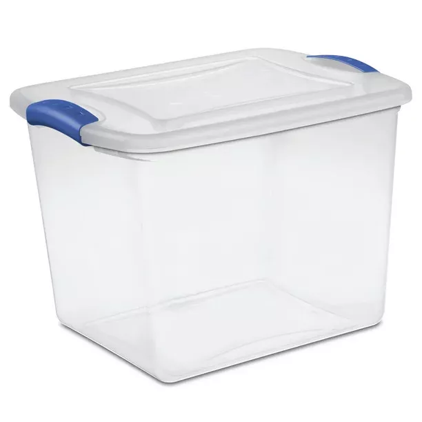 Sterilite 70 Qt. EZ Carry Plastic, Clear/Sage Legume, Set of 6