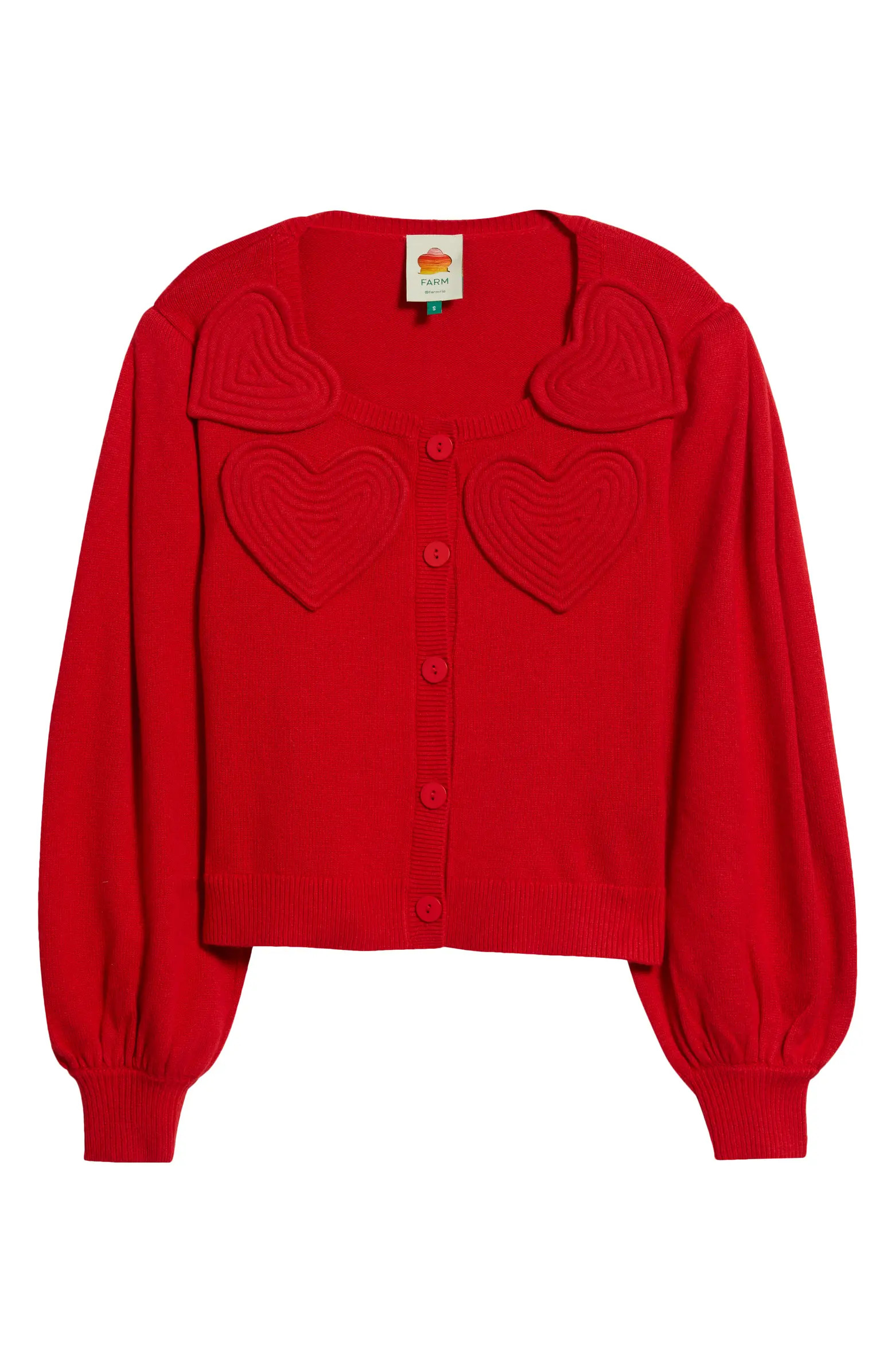 Red Heartful Knit Cardigan | Nordstrom