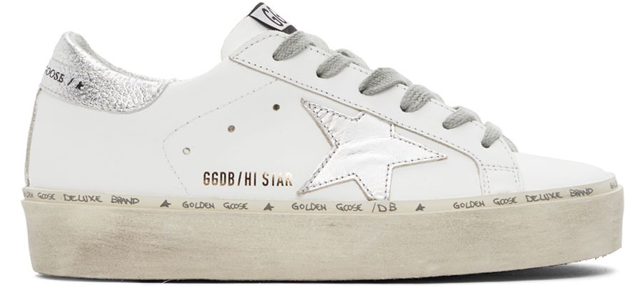 White & Silver Hi Star Sneakers | SSENSE
