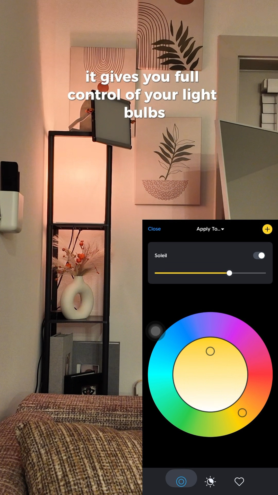 How I am able to control my living room mood 💡
•
This Cync bulb is perfect for someone who loves to switch around the vibes in the home. With the Cync app, you can control your lighting right from your phone—choose any color, explore light show presets, or create your own custom settings. It makes it so easy to completely change the feel of your space in seconds.

#ltkhome #ltkfinds #homedecor #livingroomdecor #homevibes #cozyhome #lightingideas #smarthome #interiorinspo #homeaesthetic #ltkstyle #amazonfinds #homeinspo #ambientlighting

#LTKHome
