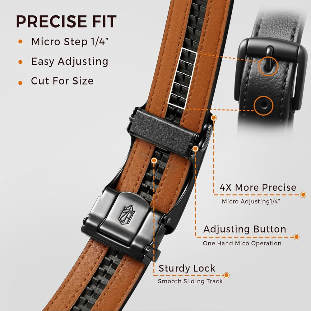 Zitahli Belt Men,Leather Ratchet Belt for Men Dress Casual Every Day with Adjustable Buckle,Trim ... | Amazon (US)