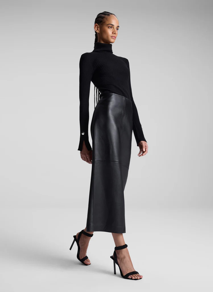 Marta Leather Midi Skirt | A.L.C