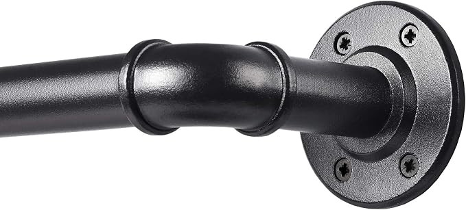 Industrial Curtain Rod, Curtain Rods for Windows 48 to 84 Inch, Rustic Wrap Around Curtain Rod, F... | Amazon (US)