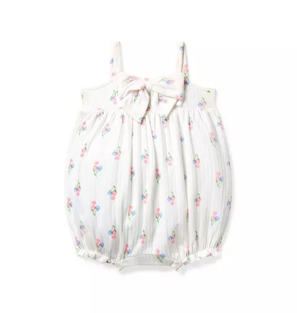 Baby Floral Pointelle Bow Romper | Janie and Jack