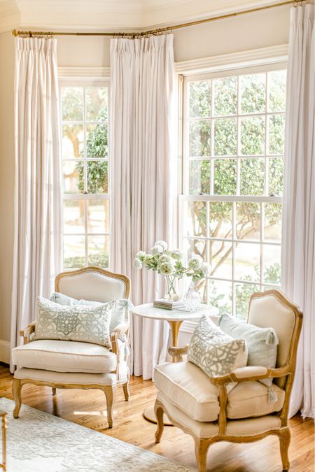 Formal living room bay window curtain rod pinch pleat Amazon drapes custom Amazon drapes marble top table genuine marble side table on sale￼

#LTKstyletip #LTKsalealert #LTKhome