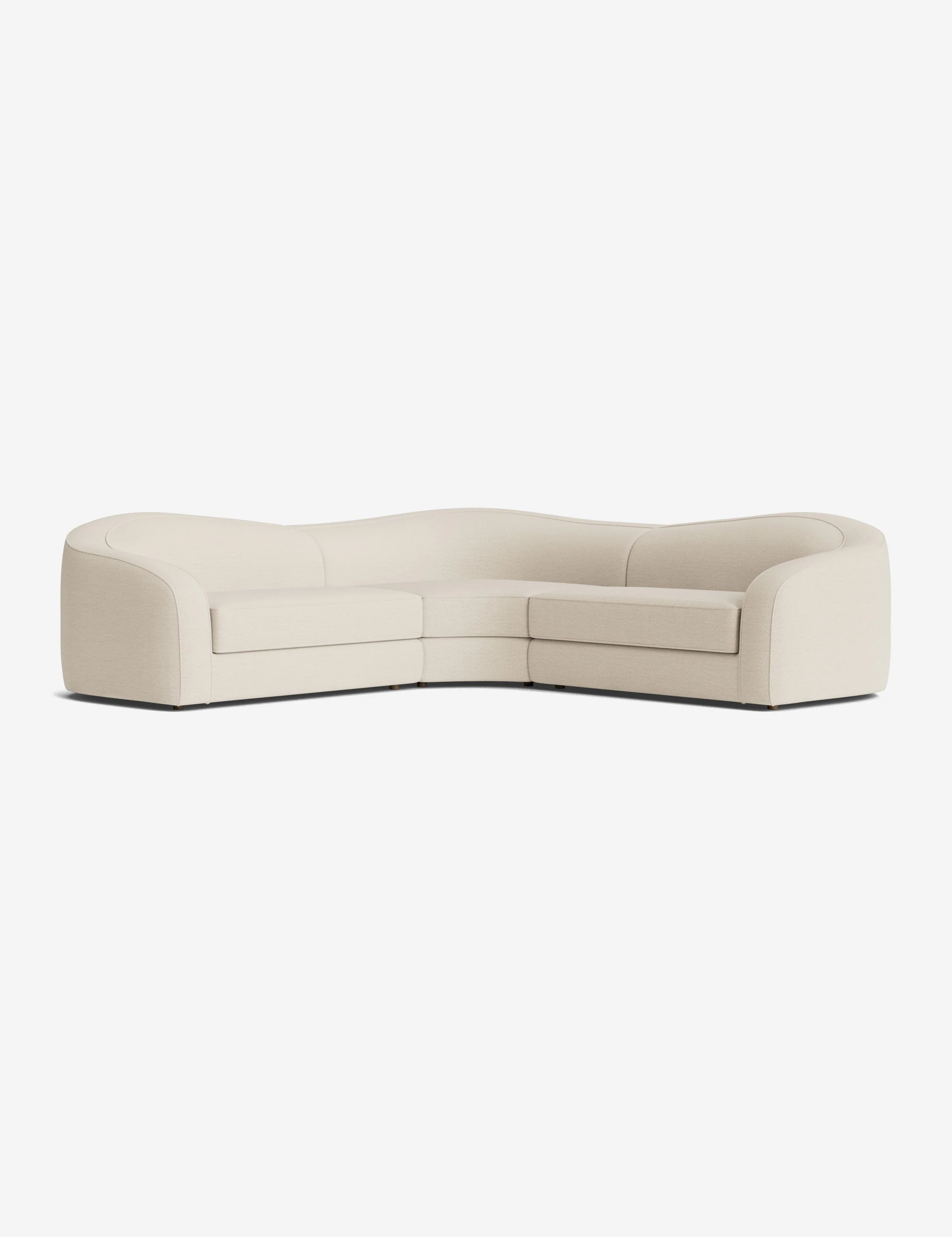 Shaw Corner Sectional Sofa, Cream Performance Basketweave | Lulu and Georgia 