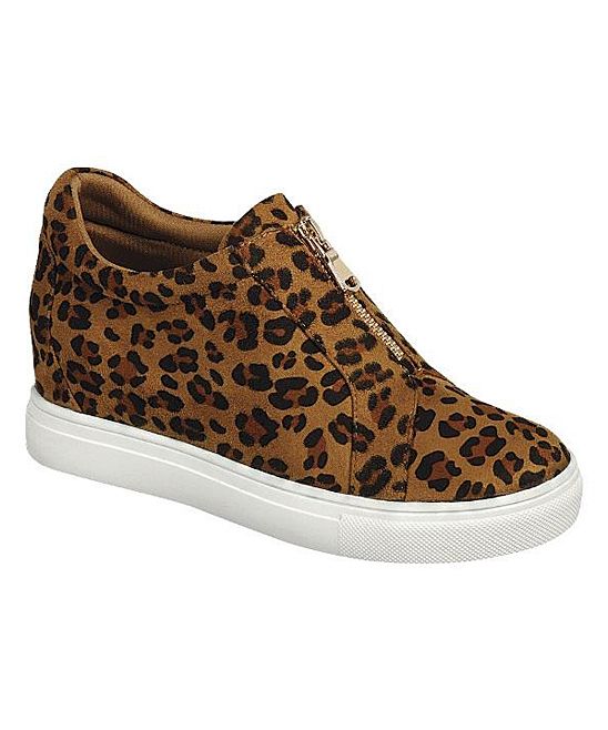 Forever Link Shoes Women's Sneakers leopard - Black & Brown Leopard Hidden Wedge Sneaker - Women | Zulily